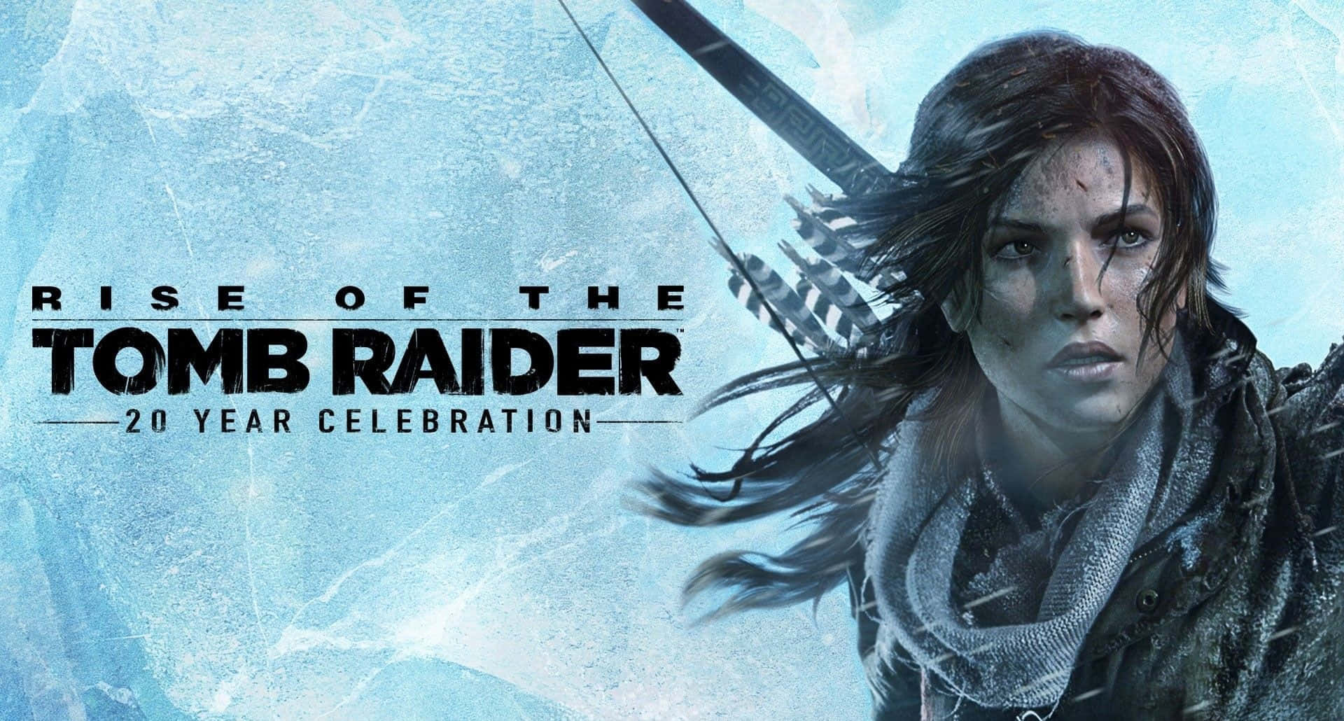Bågskyttinnanlara Croft 1920x1080 Rise Of The Tomb Raider Med Isig Bakgrund.
