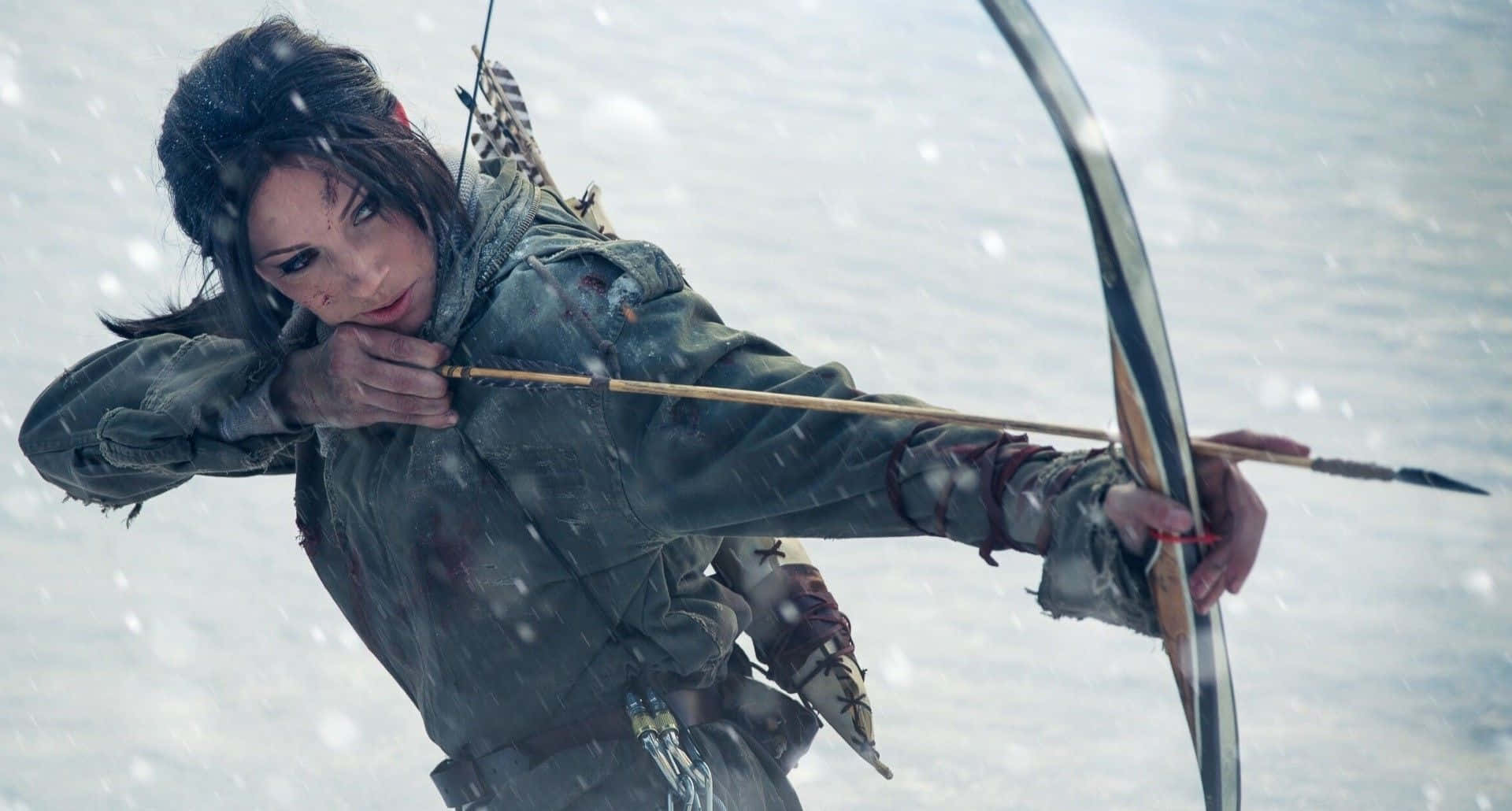 Snow Archer Lara Croft 1920x1080 Rise Of The Tomb Raider Background