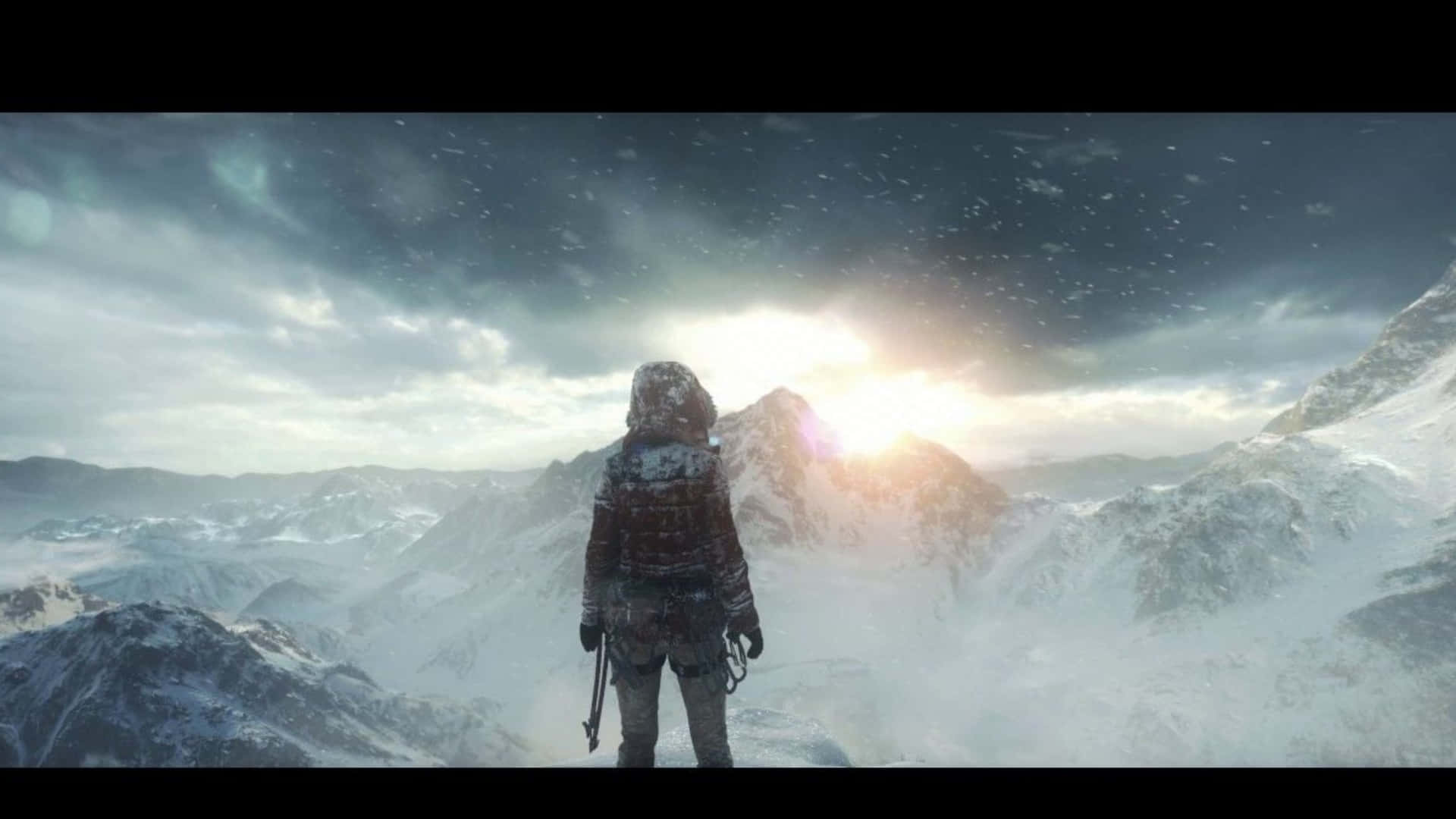 1920x1080 Rise Of The Tomb Raider Sunrise Snow Mountain Video Game Background