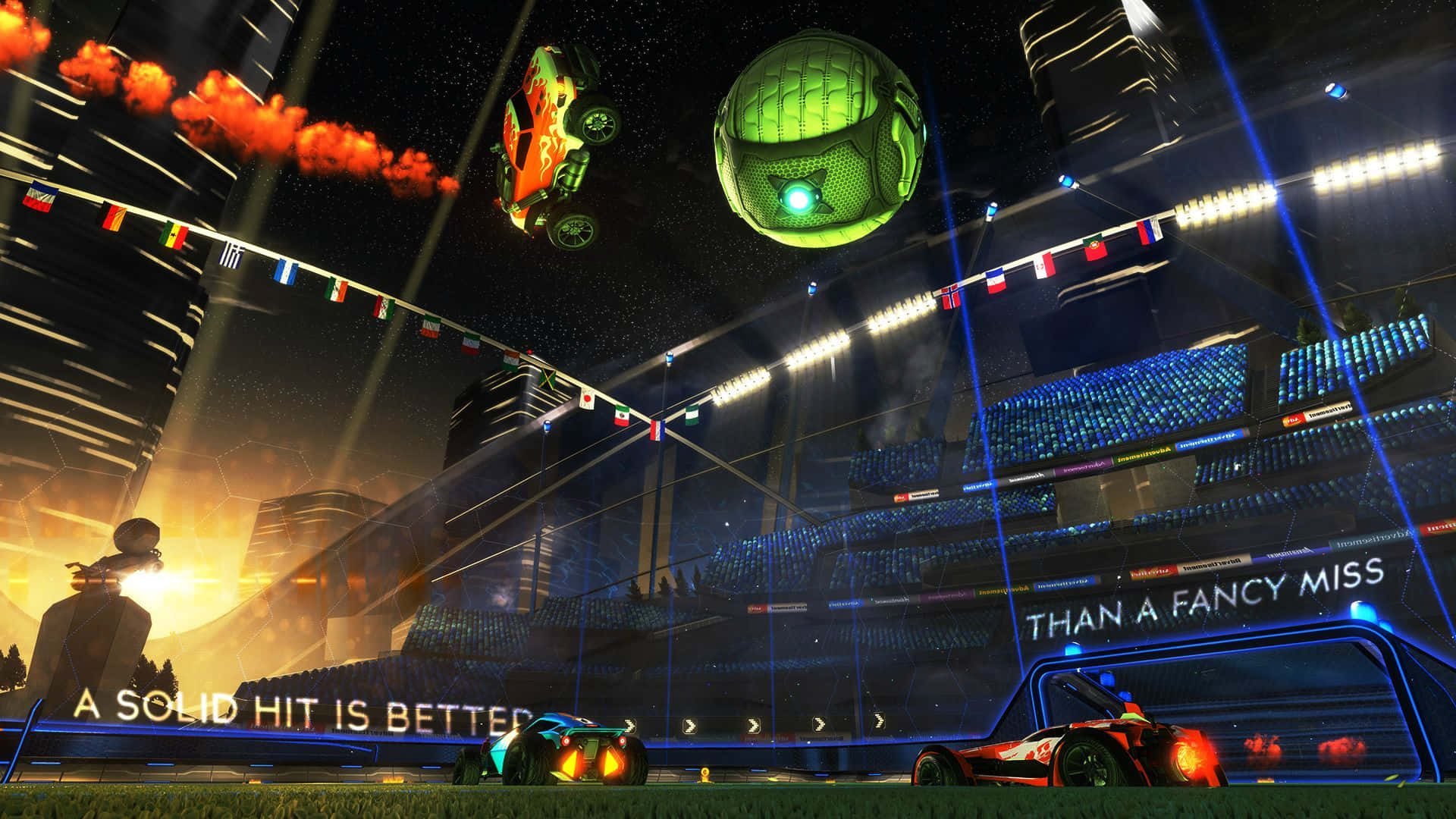 'Going for the goal and victory in Rocket League.'