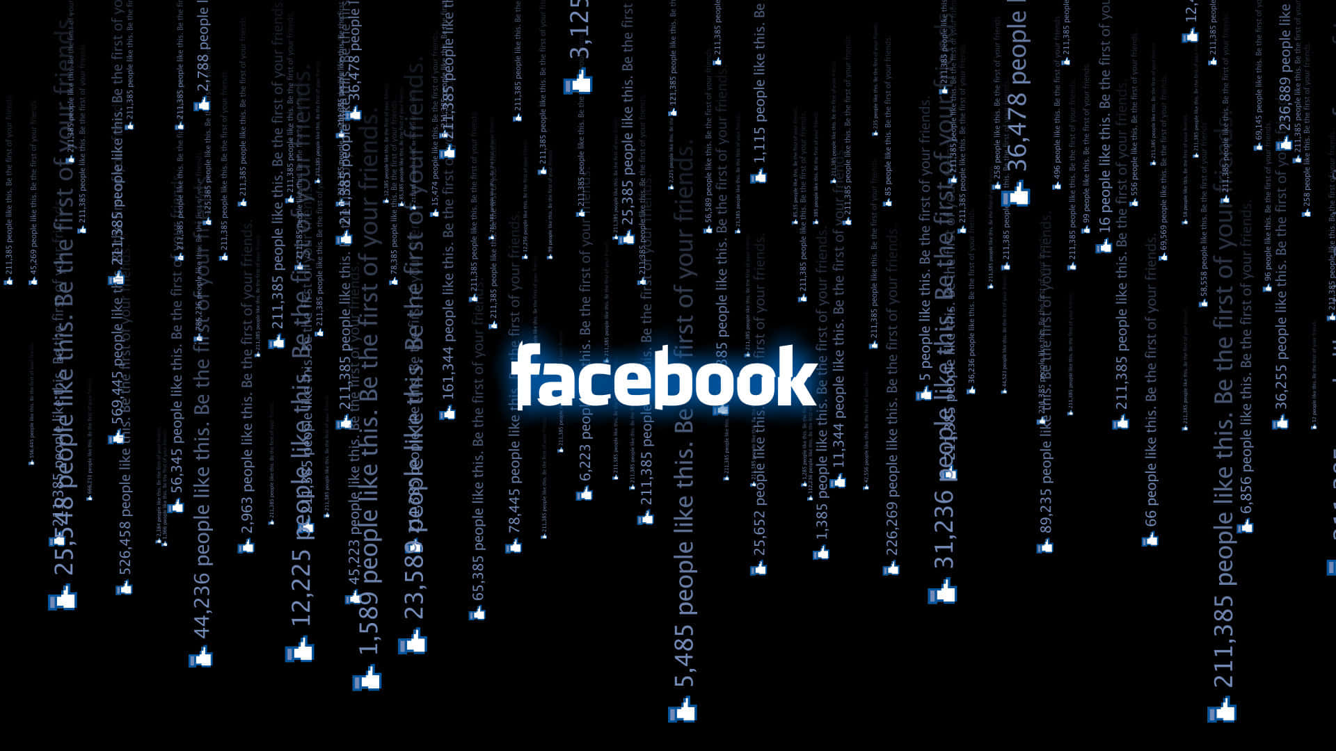 1920x1080 Social Baggrund Facebook Blå Matrix Effekt
