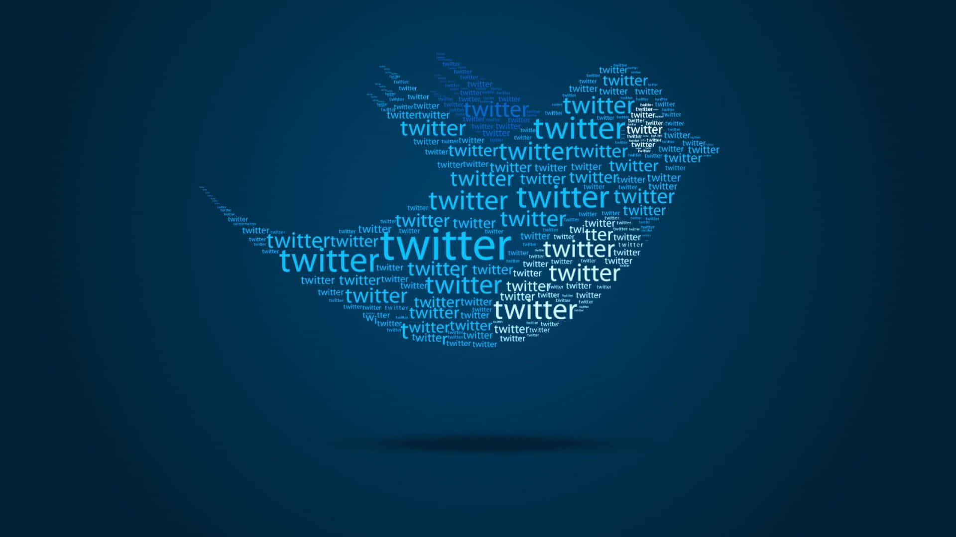 Sfondosociale 1920x1080 Con Uccello Di Twitter Formato Da Parole Di Twitter.