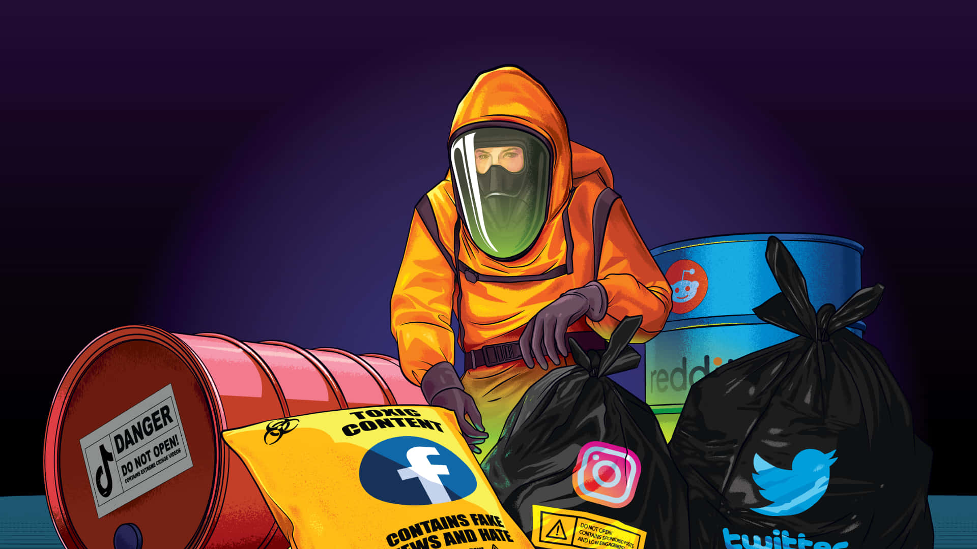 1920x1080 Social Background Toxic Content Illustration