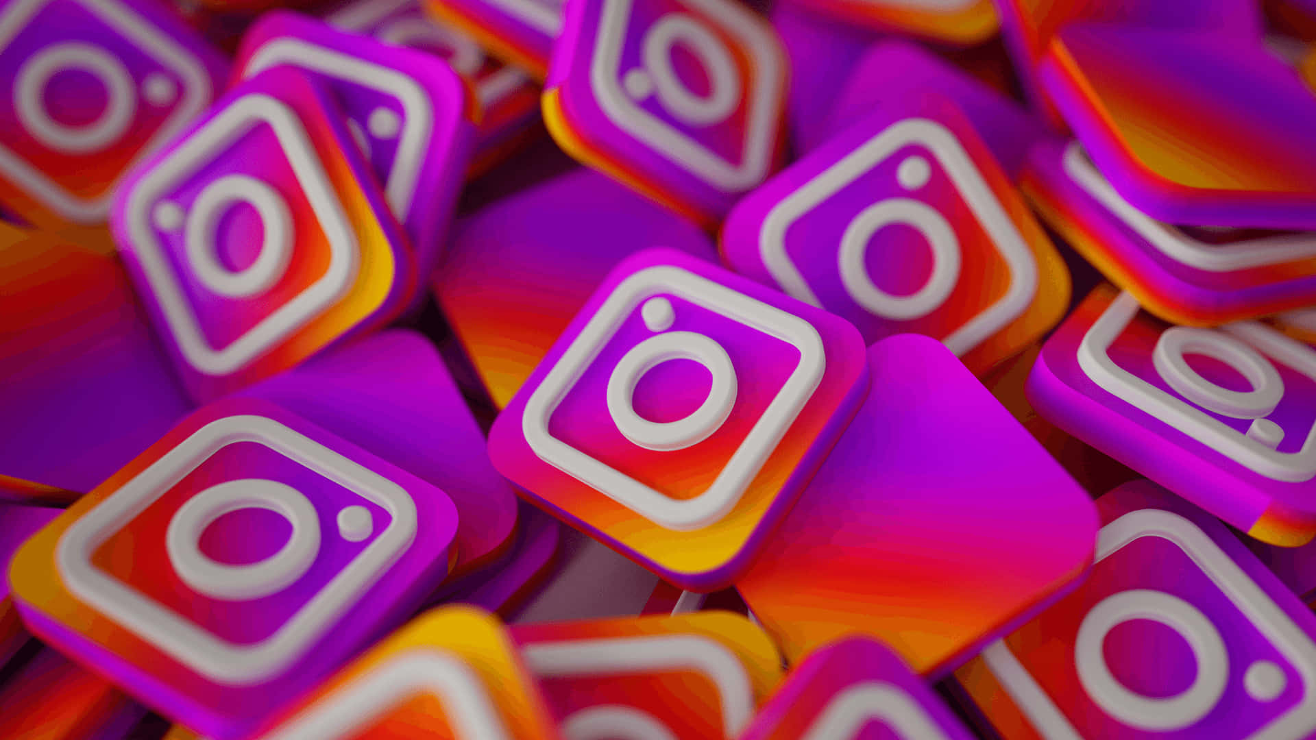 1920x1080 Social Background Instagram Logos 3D