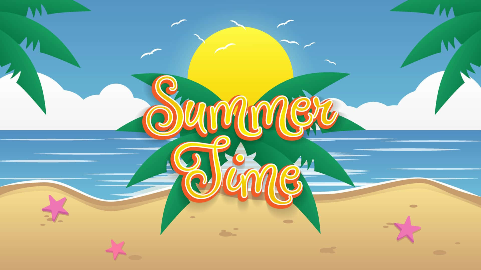 1920x1080 Cute Summer Time Graphic Background