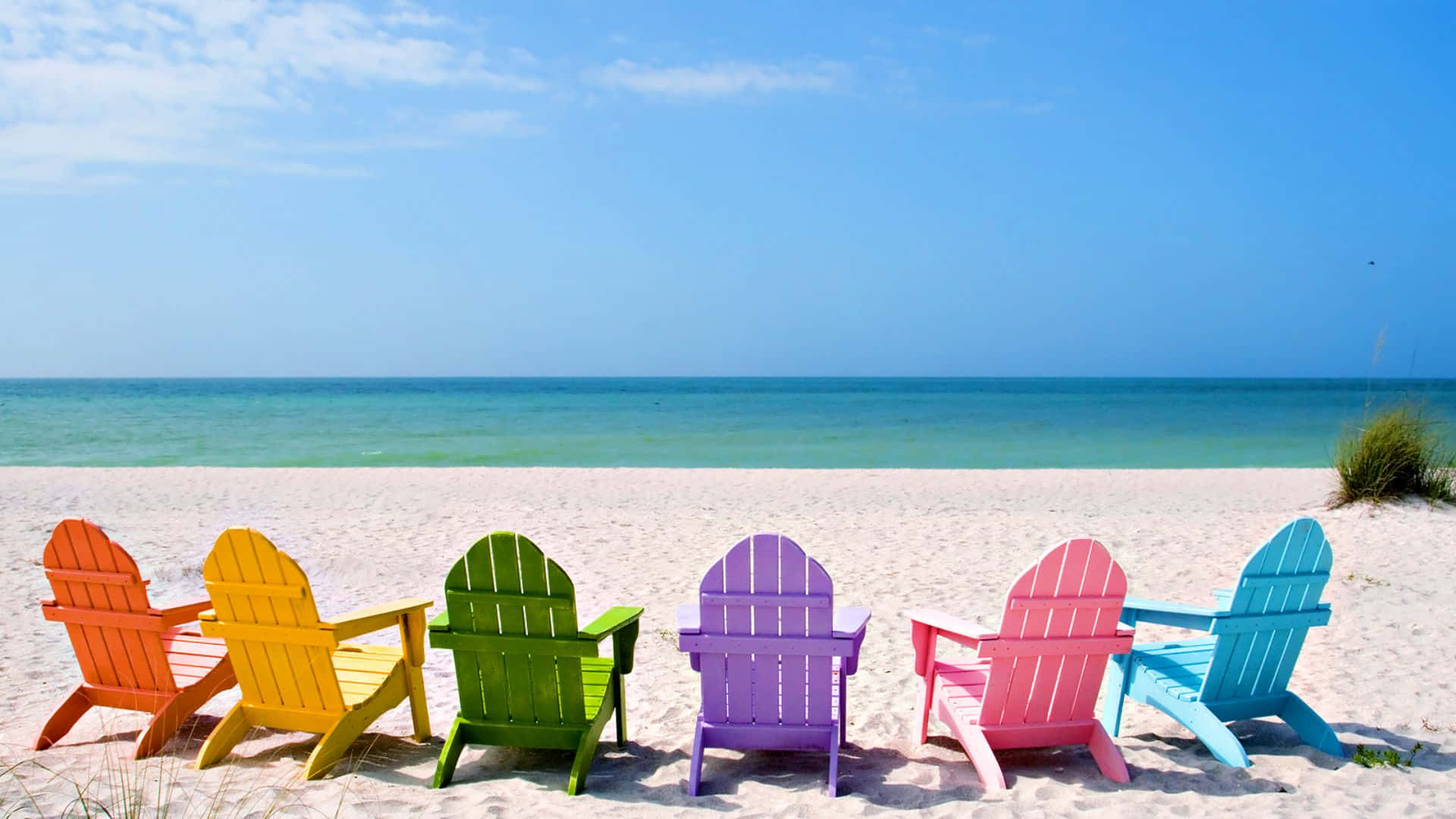 1920x1080 Summer Background Of Colorful Lounge Chairs
