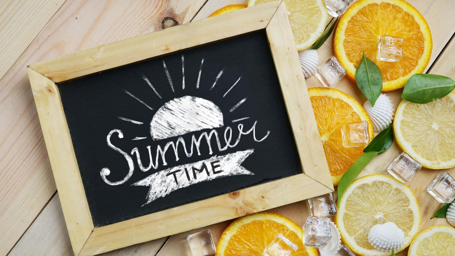 1920x1080 Summer Time With Citrus Slices Background