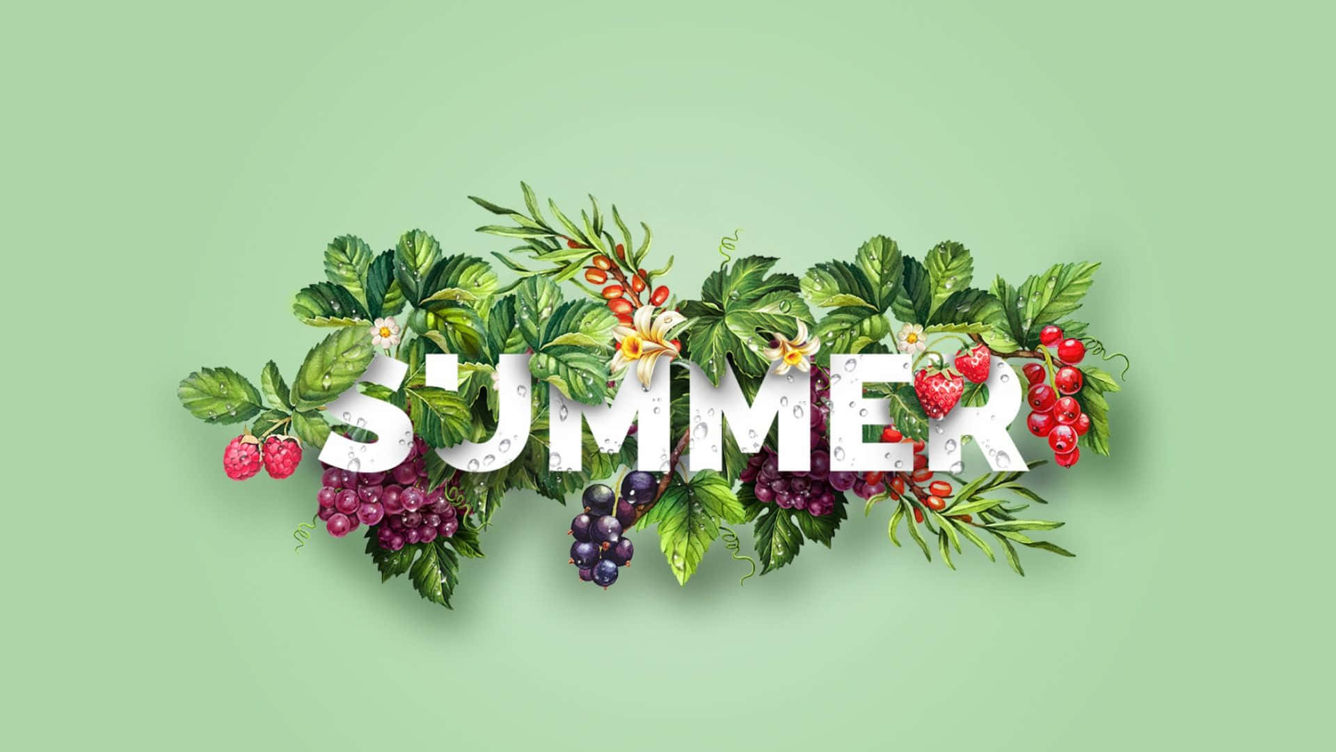 1920x1080 Aesthetic Green Summer Background