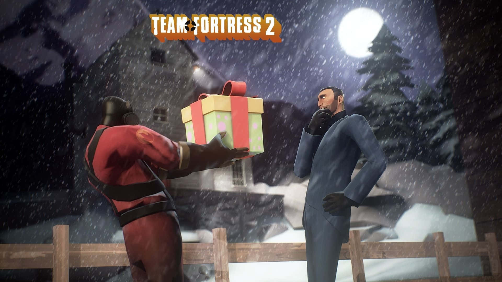 Enhd-bakgrundsbild Med Team Fortress 2-logotypen.