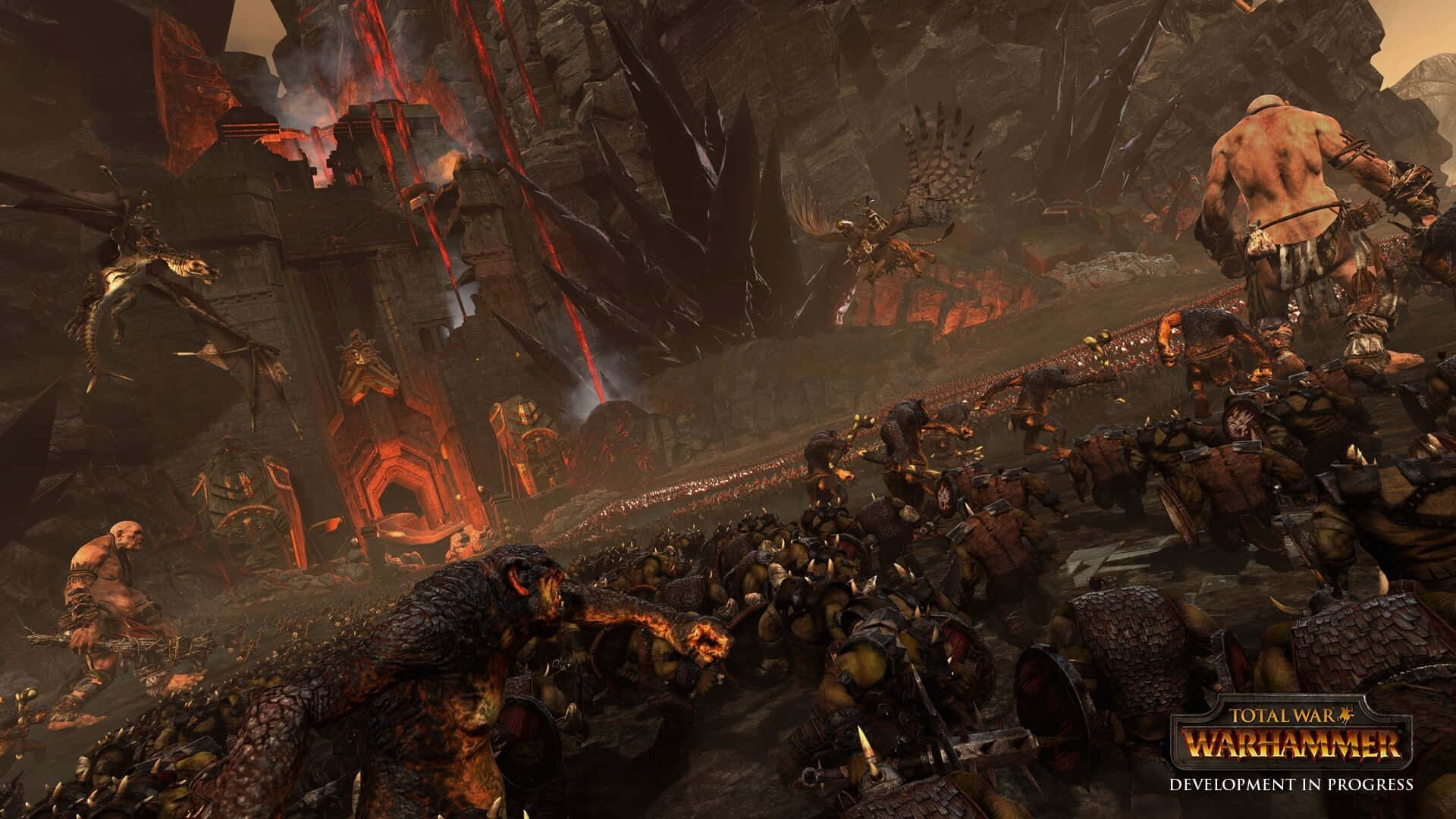 Ogres And Chaos Warriors 1920x1080 Total War Warhammer Background