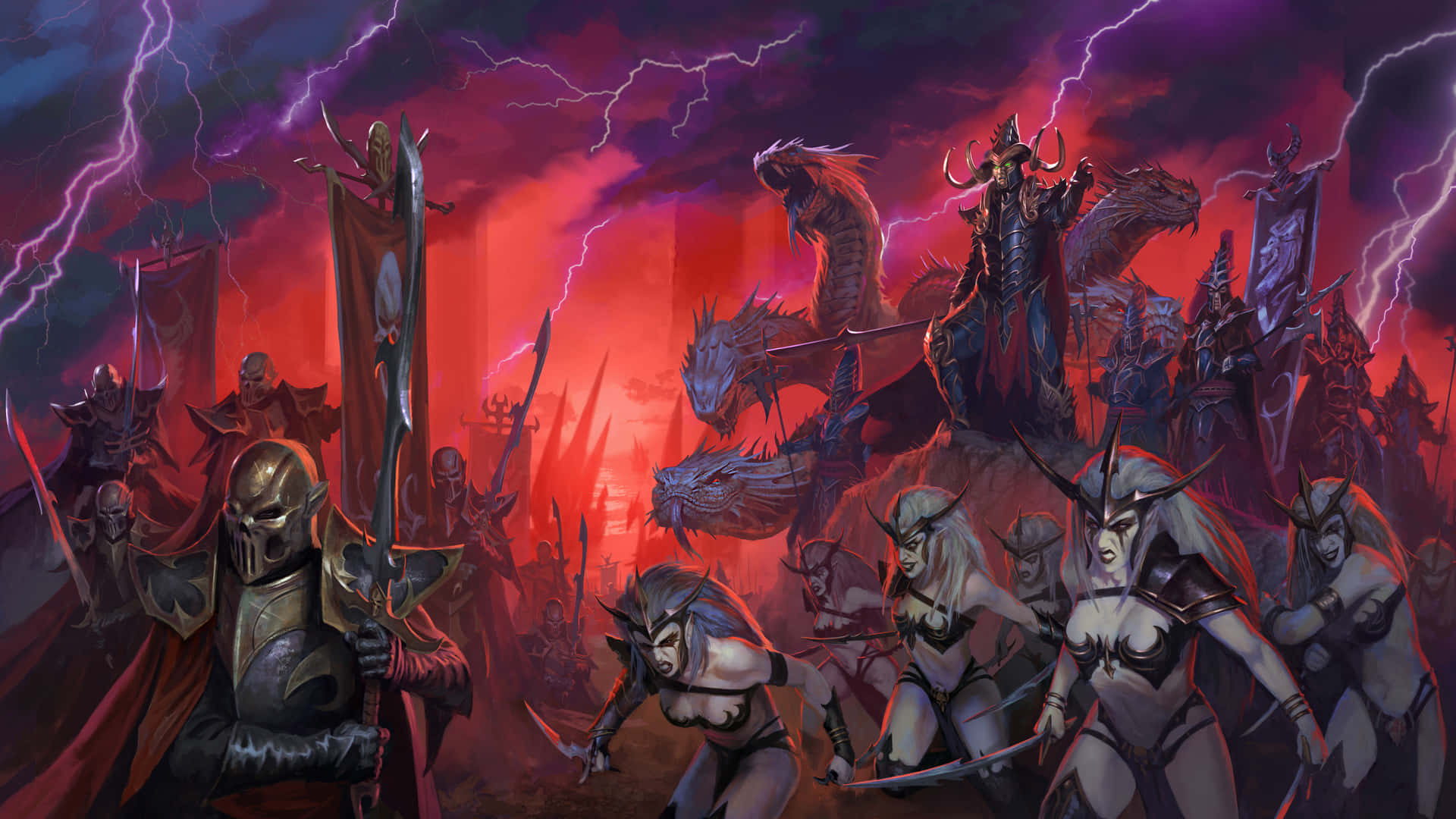 Dark Elves Black Arks 1920x1080 Total War Warhammer Background