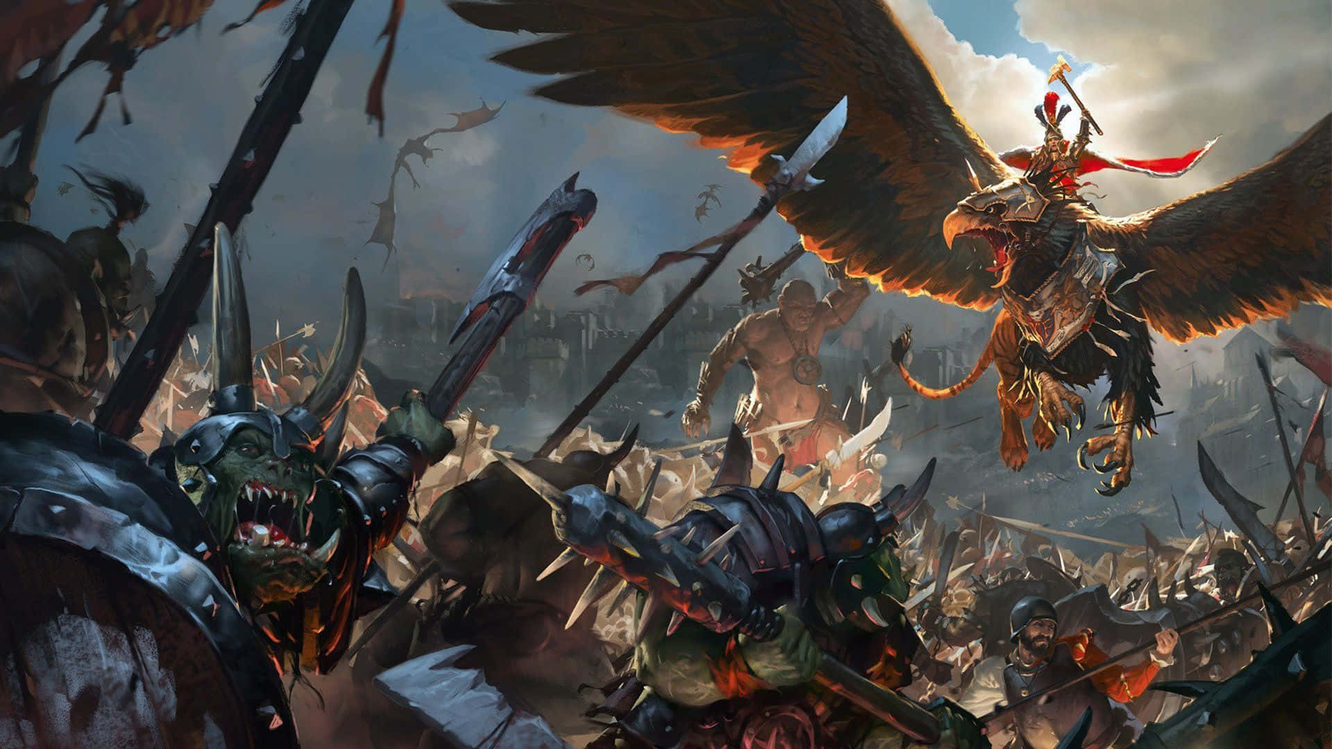 Kriegerkämpfen 1920x1080 Hintergrundbild Total War Warhammer