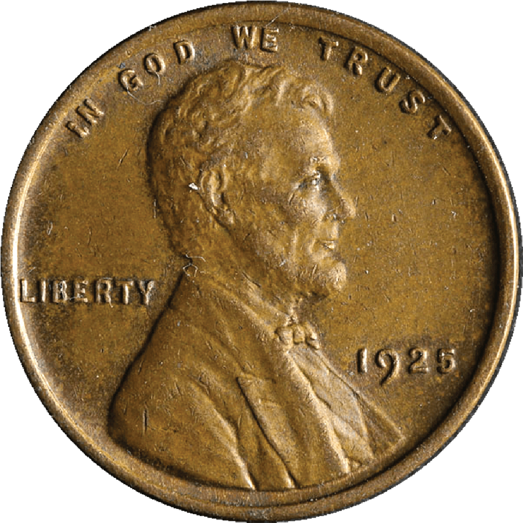 1925 Lincoln Wheat Penny PNG