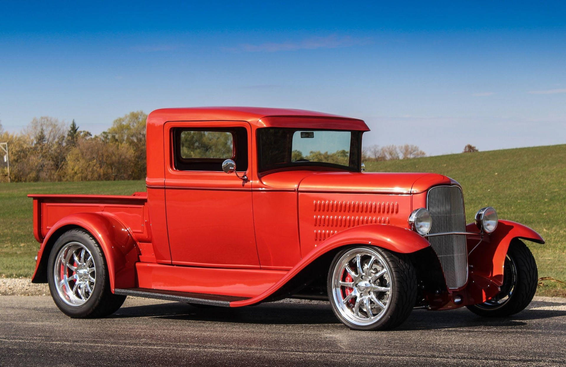 1935 Red Old Ford Truck