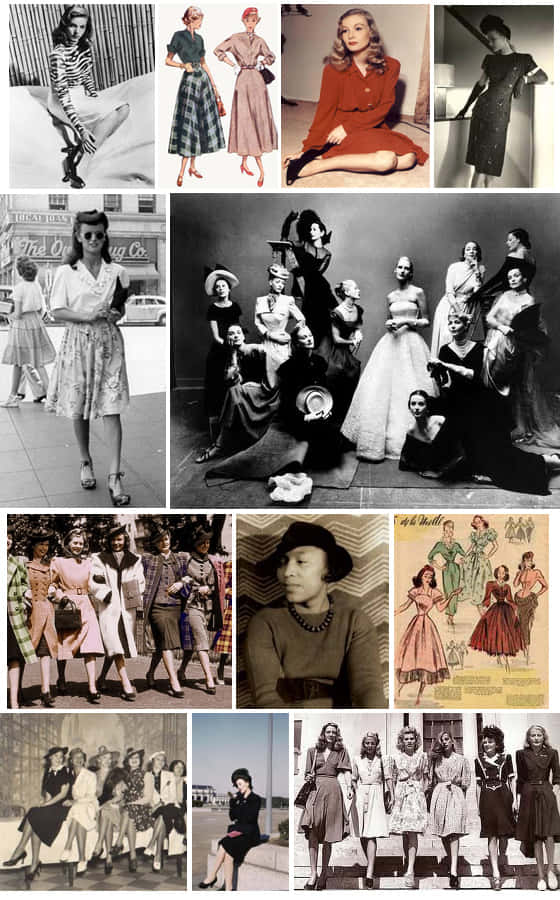 1940s Mode Collage Achtergrond