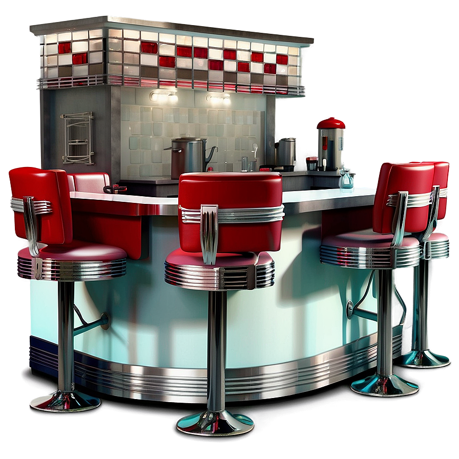 1950s Classic Diner Scene Png 06242024 PNG