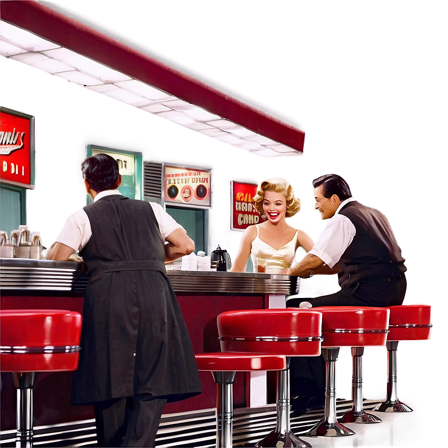 1950s Classic Diner Scene Png 97 PNG