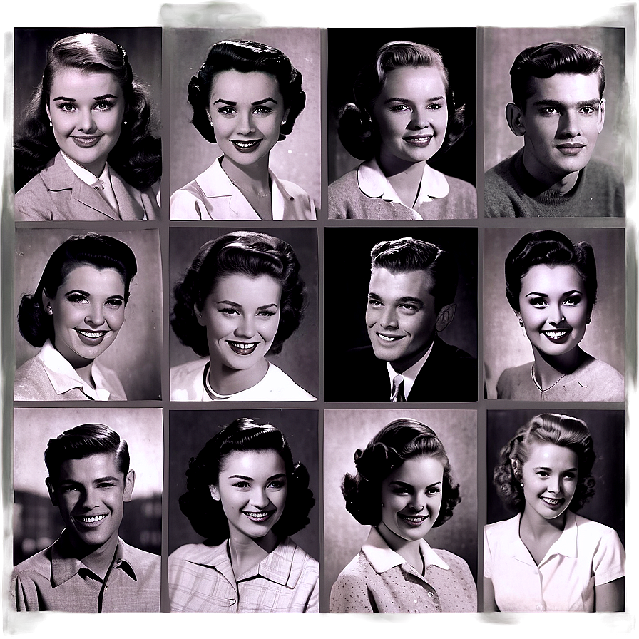 1950s High School Yearbook Photos Png 06242024 PNG