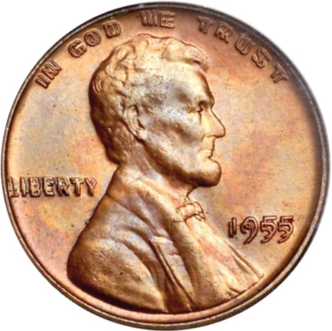 1955 Lincoln Wheat Penny PNG