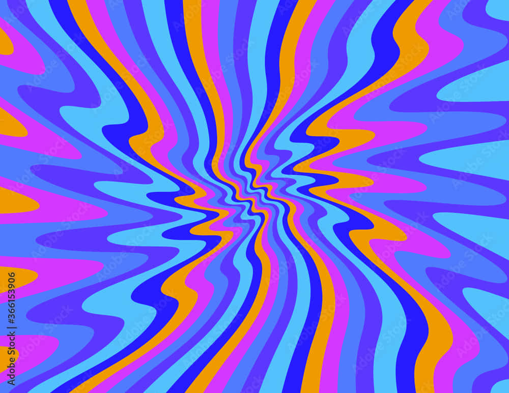 En kaleidoskop af levende farver fra 1960'ernes Psychedelic-æra Wallpaper