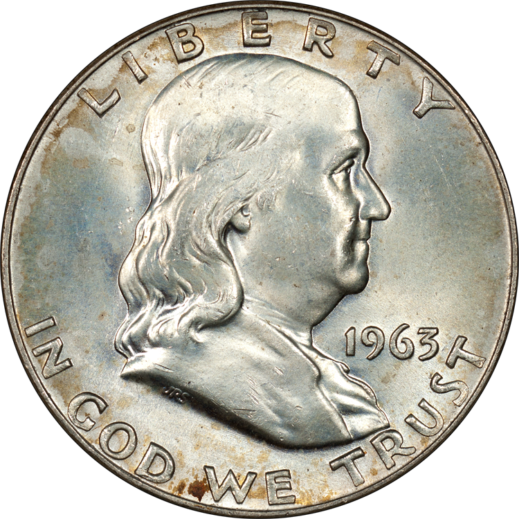1963 Benjamin Franklin Half Dollar Coin PNG