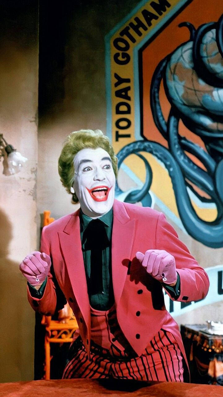 1966 Batman serien Cesar Romero Joker klistermærker Wallpaper