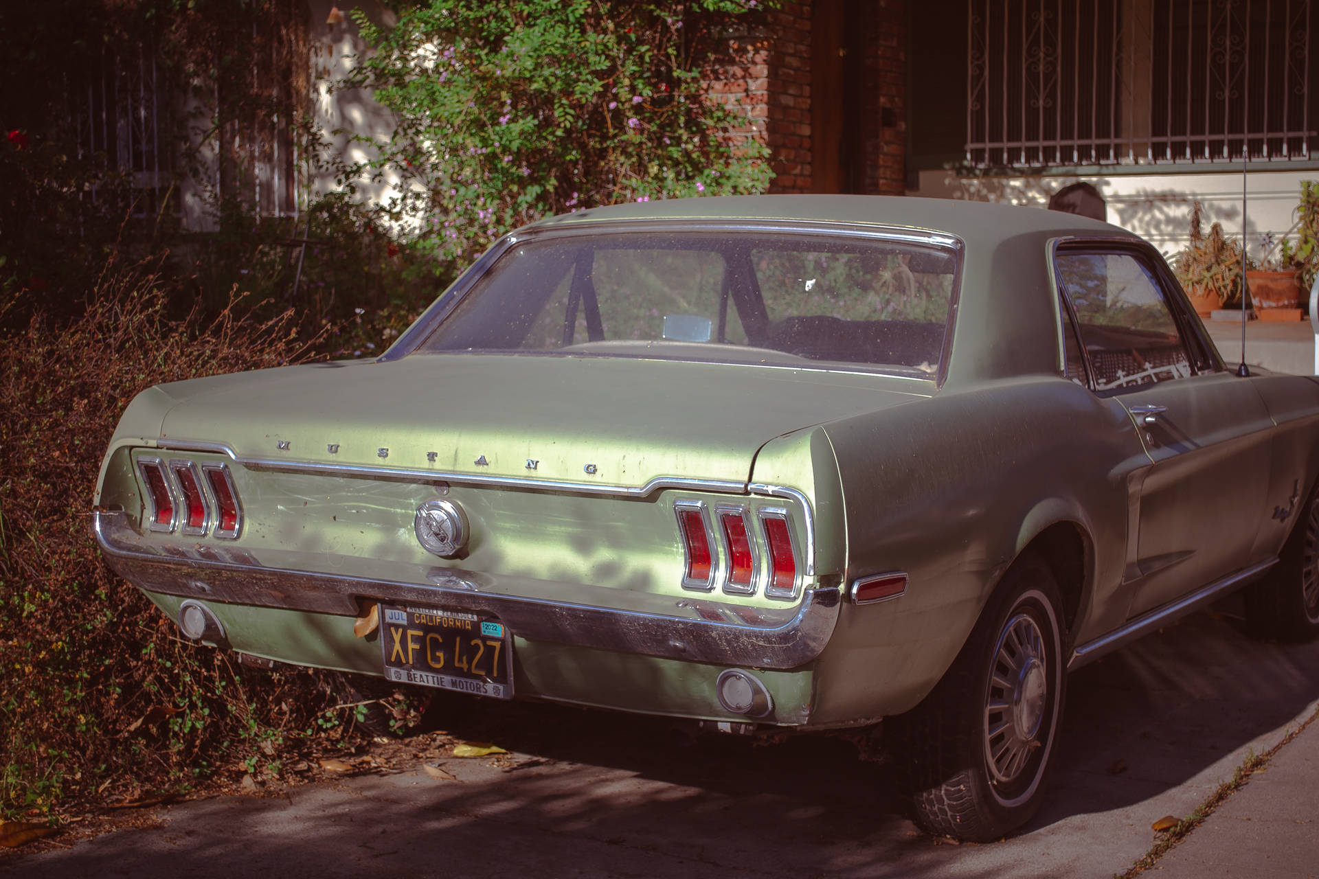 1967 Ford Mustang HD Lime Grøn Tapet Wallpaper