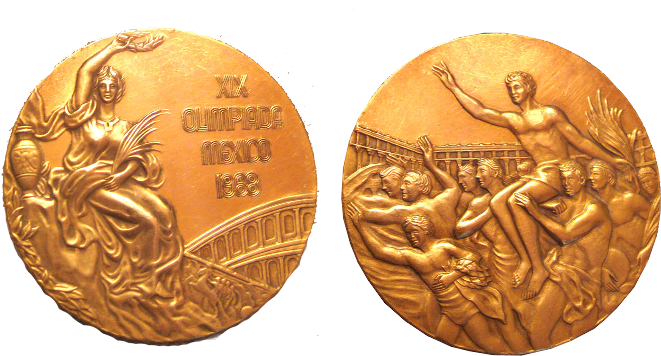 1968 Mexico Olympic Gold Medal PNG