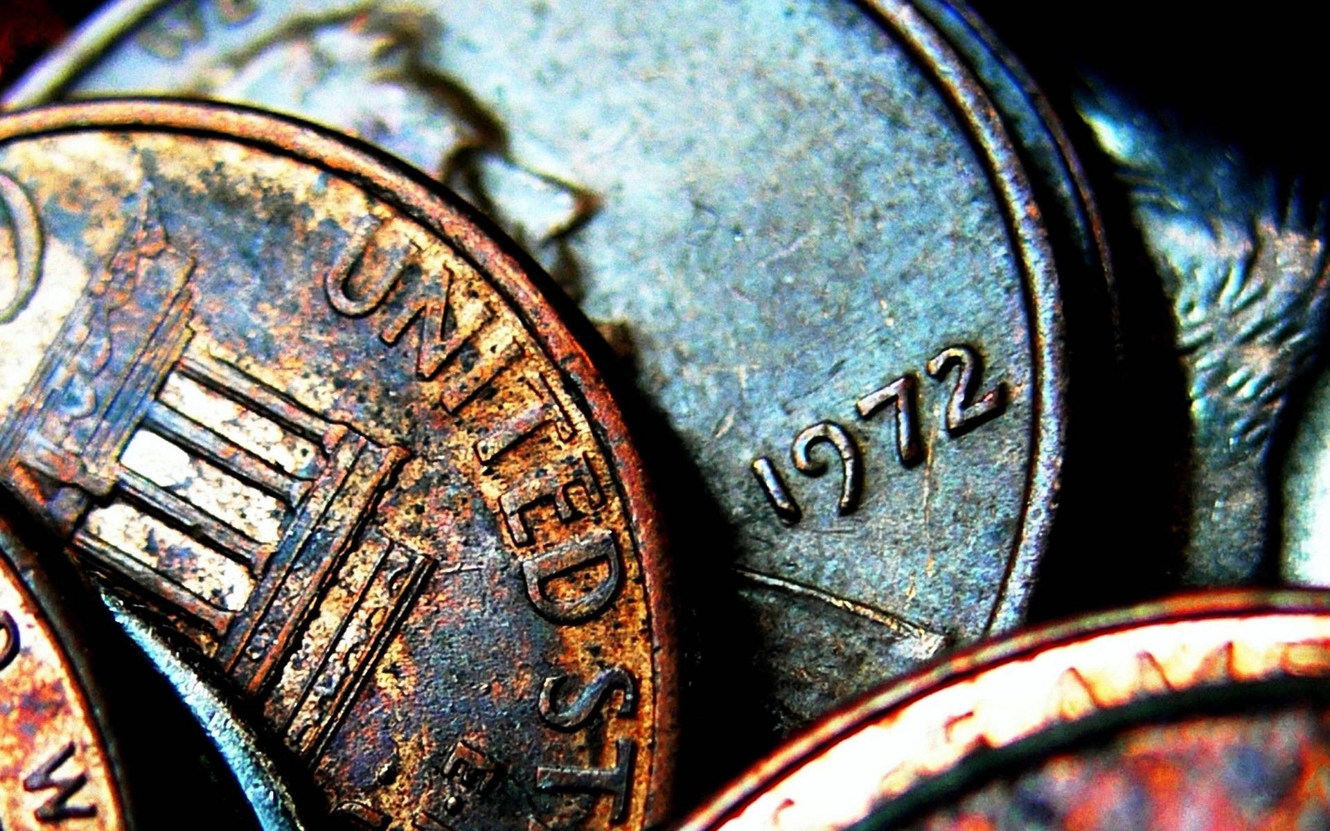 1972 Old Finance Coin Background