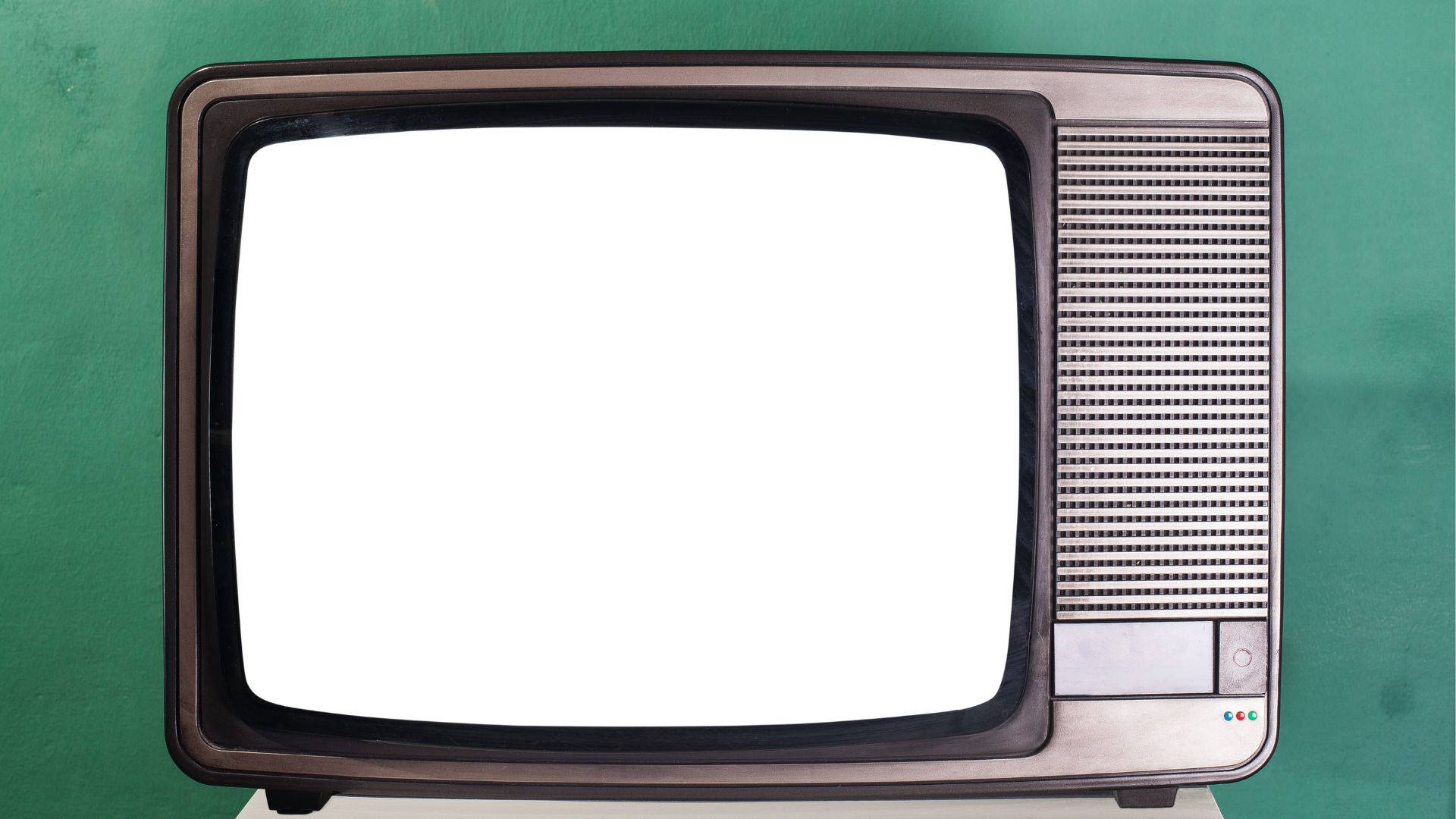 Televisorde Tubo Crt Antiguo De La Década De 1980 Con Pantalla Blanca Fondo de pantalla