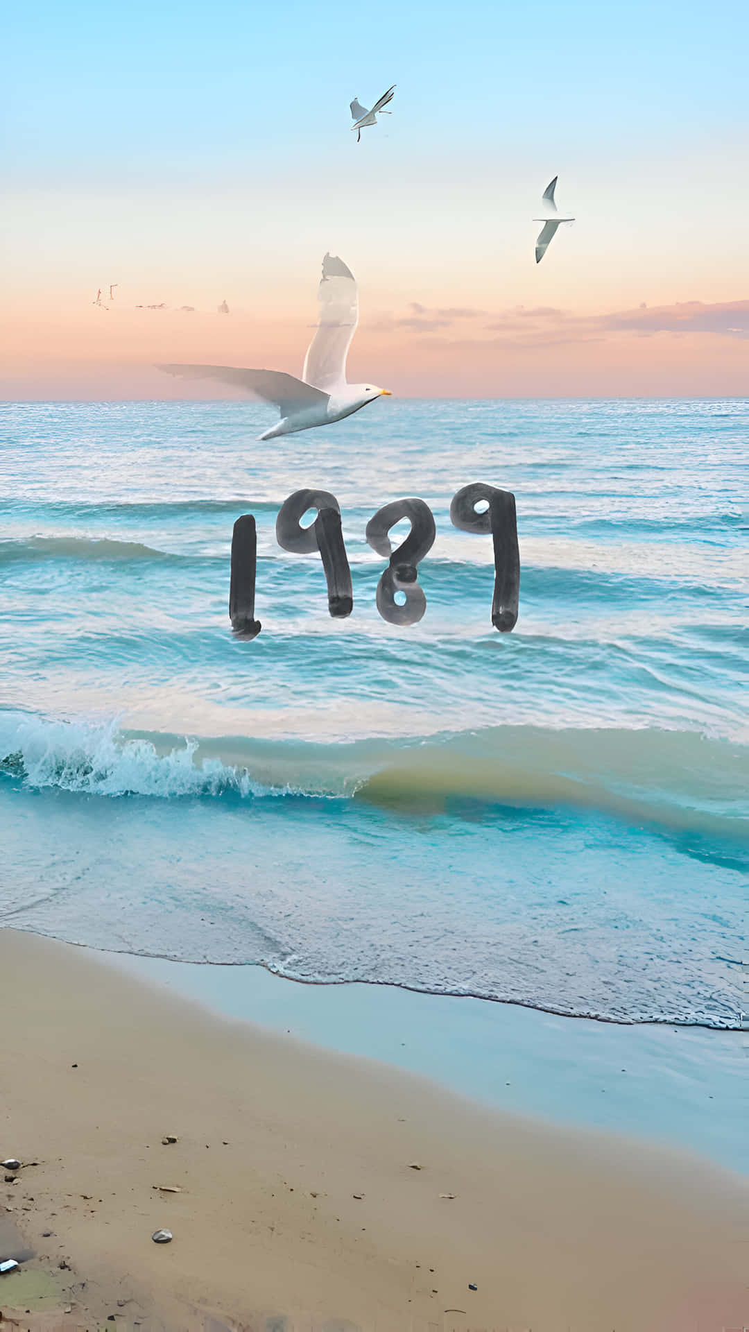 1989 Seagullsand Beach Wallpaper