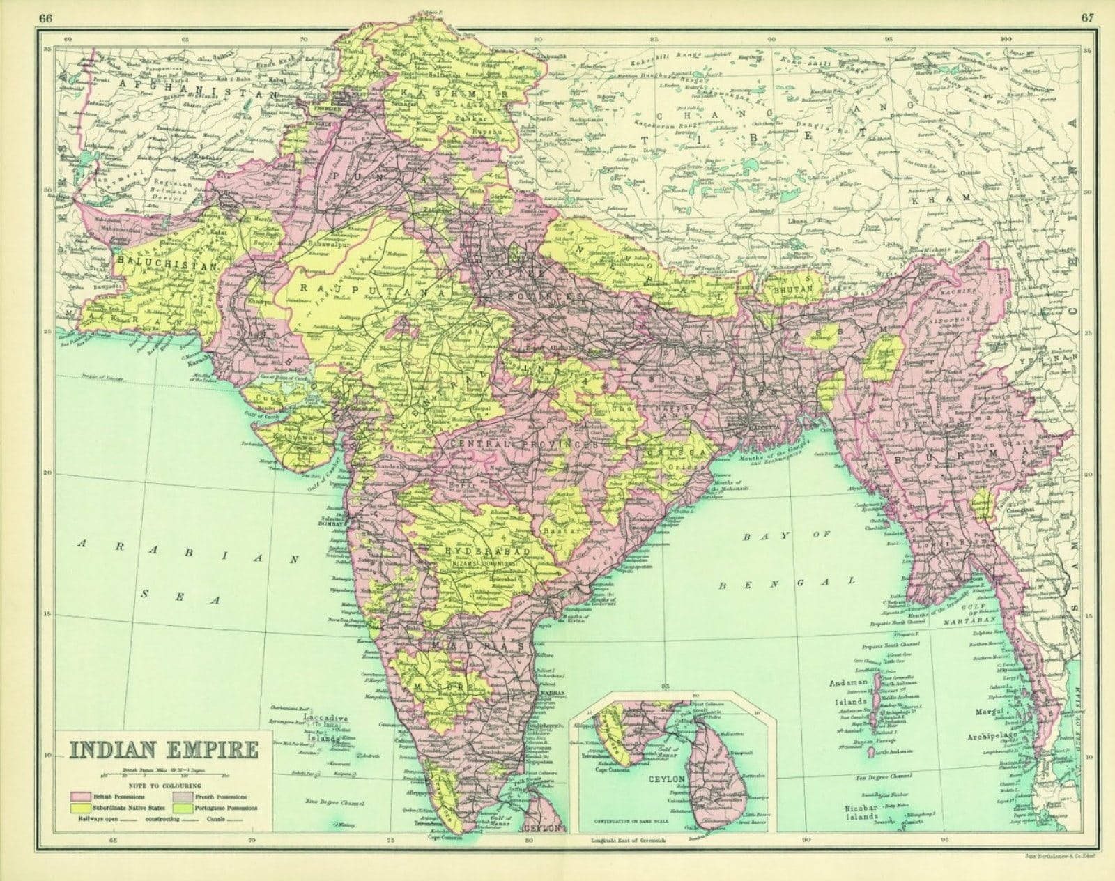 1990 British India Map