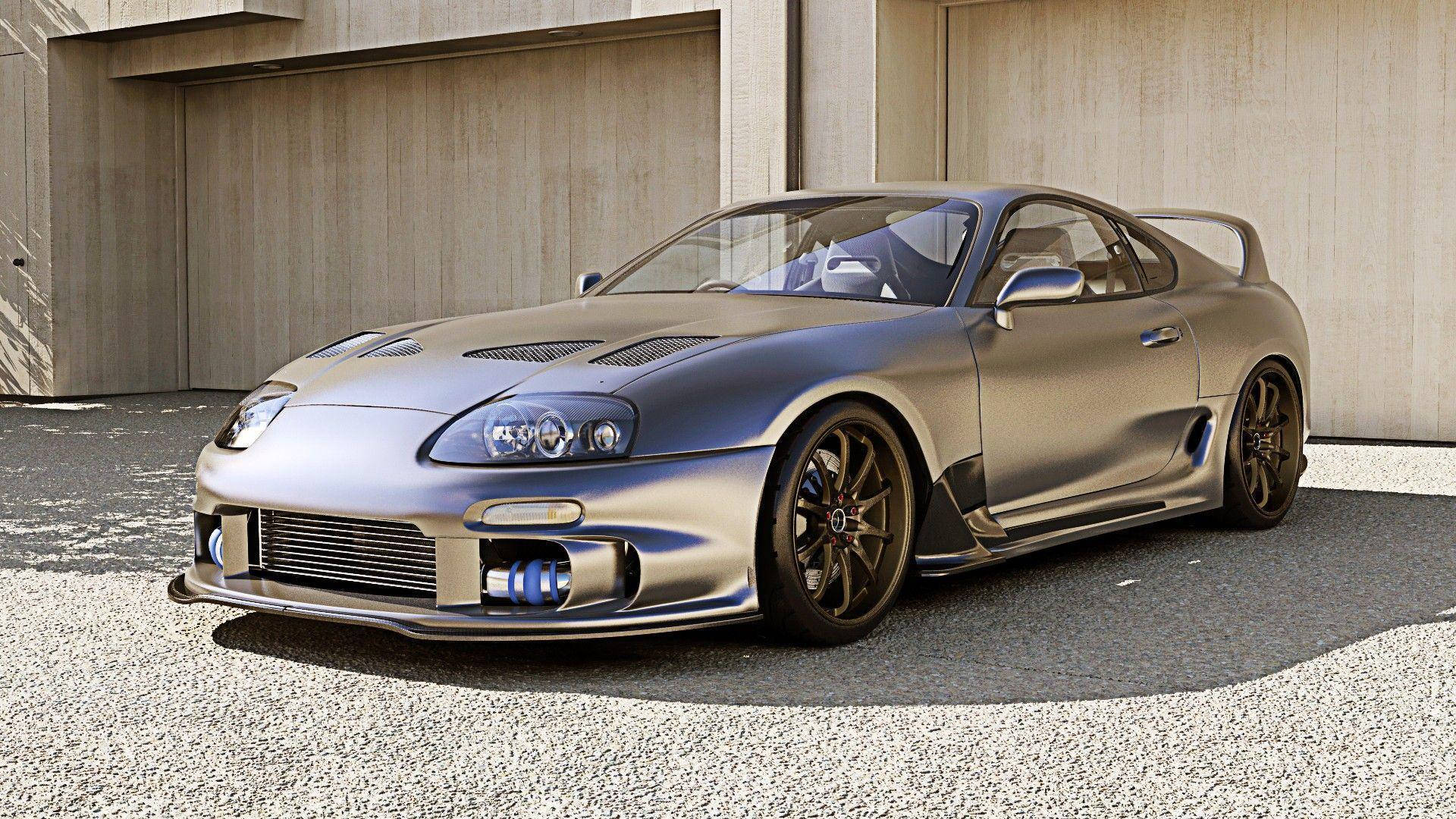1998 Toyota Supra Mk4 Metallic Sølv Wallpaper