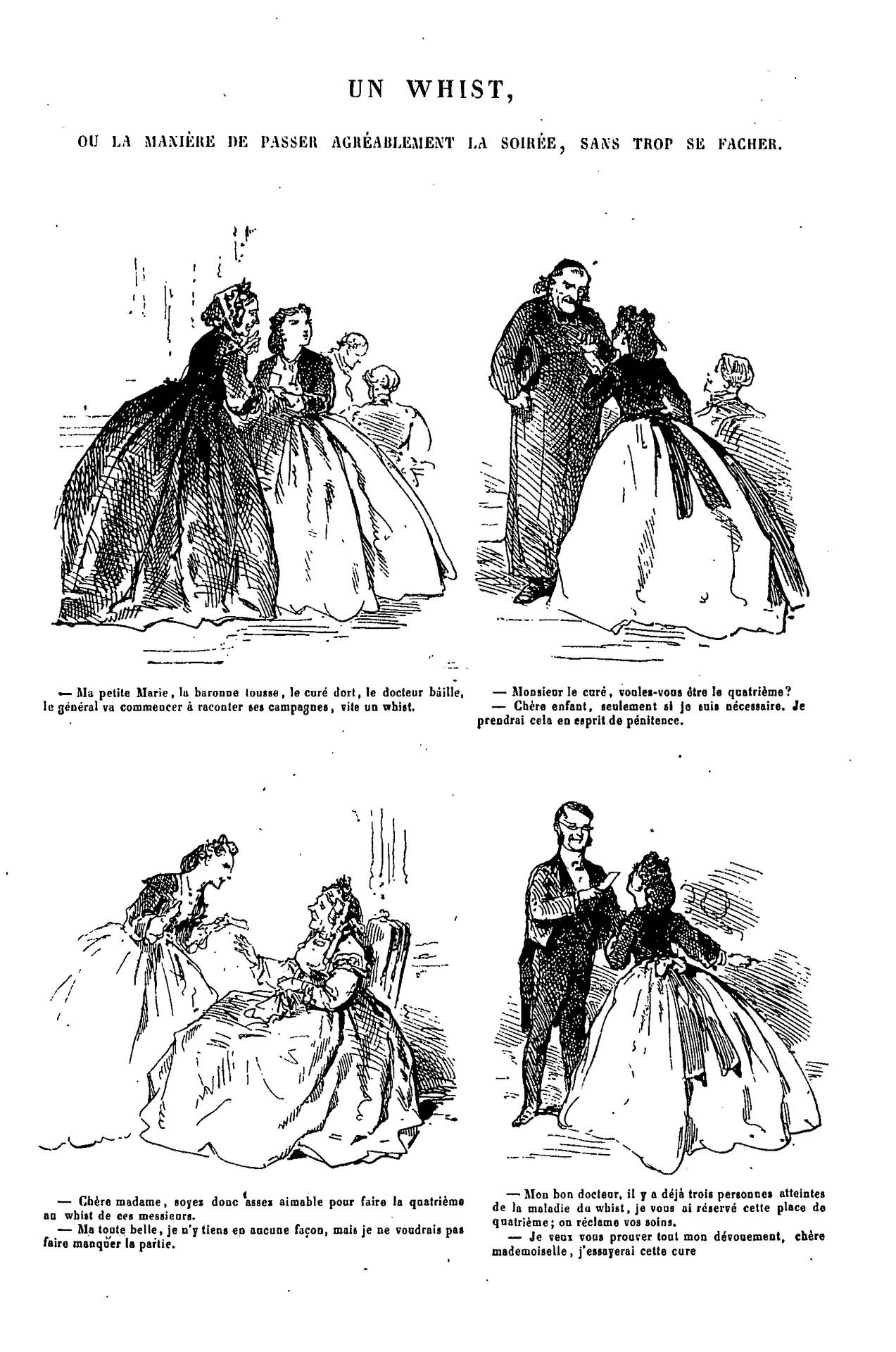 19th Century Whist Game Illustration Wallpaper