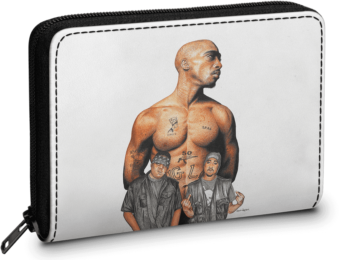 2 Pac Illustrated Wallet Design PNG