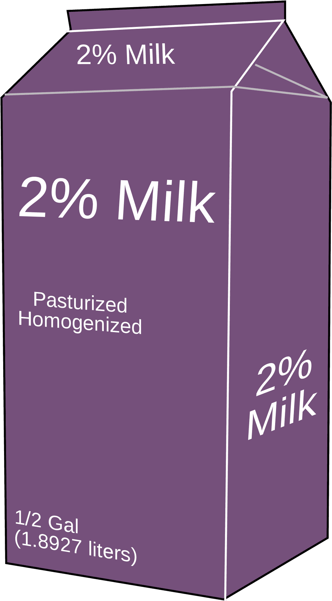 2 Percent Purple Milk Carton PNG