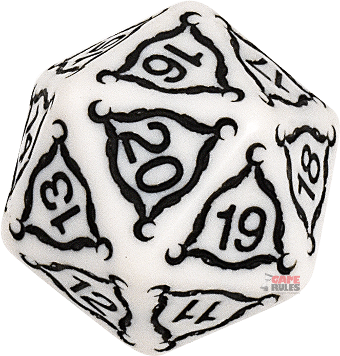 20 Sided Dice Game Accessory PNG