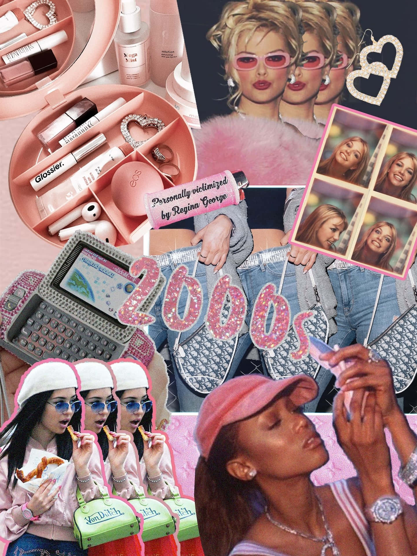 2000s Esthetiek Collage Achtergrond