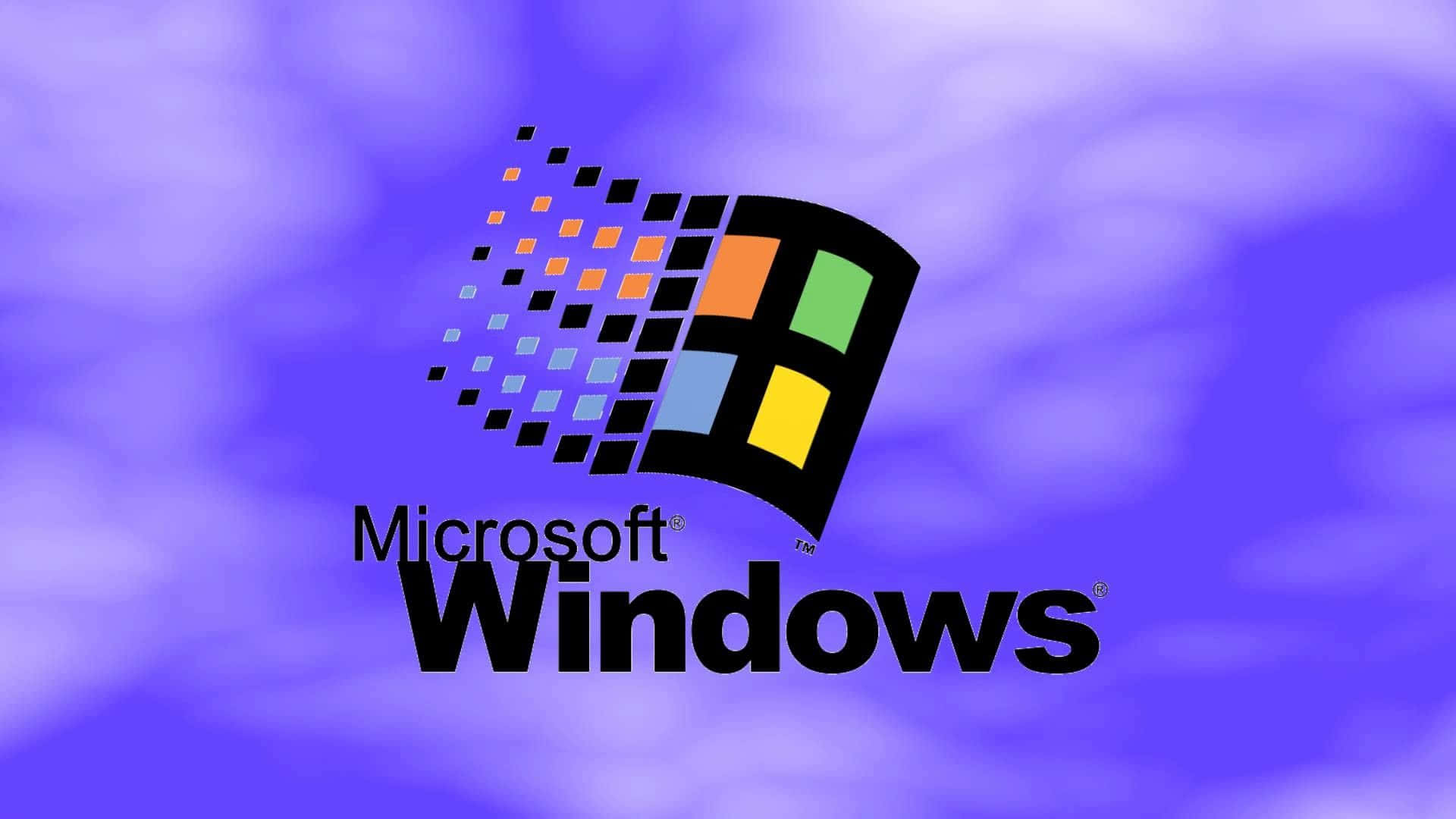 Microsoftwindows-logotyp På En Blå Bakgrund
