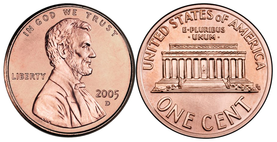 2005 U S Penny Obverse Reverse PNG