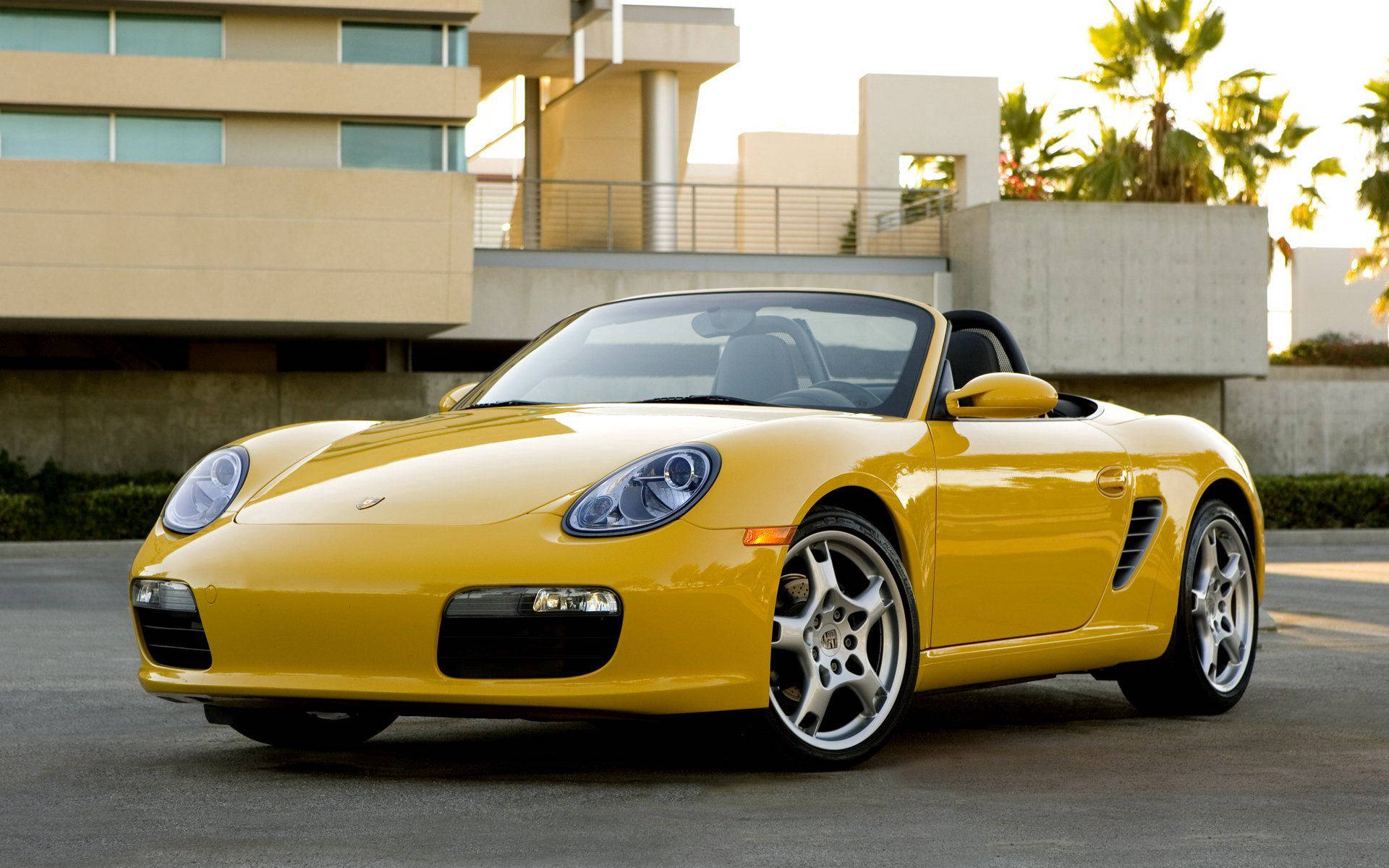 2008 Porsche Boxster Yellow Convertible Wallpaper