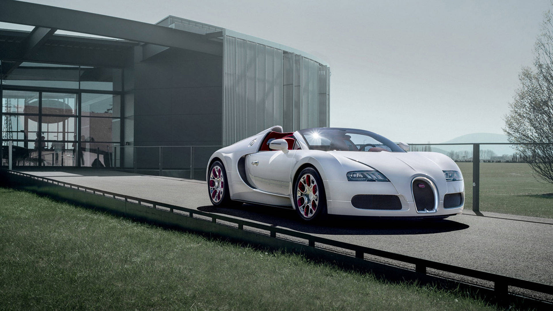 2009 Cool Bugatti Veyron White Wallpaper