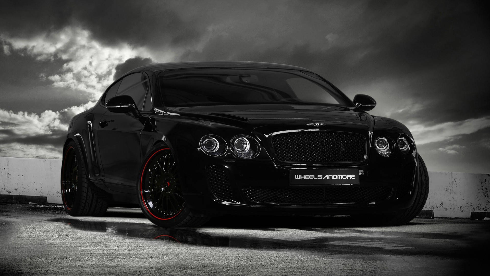 2010 Bentley Continental Black Sports Cars Background