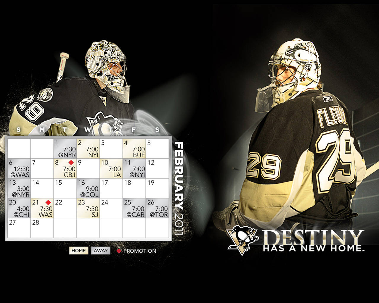 2011 Pittsburgh Penguins Marc Andre Fleury Tapet Wallpaper