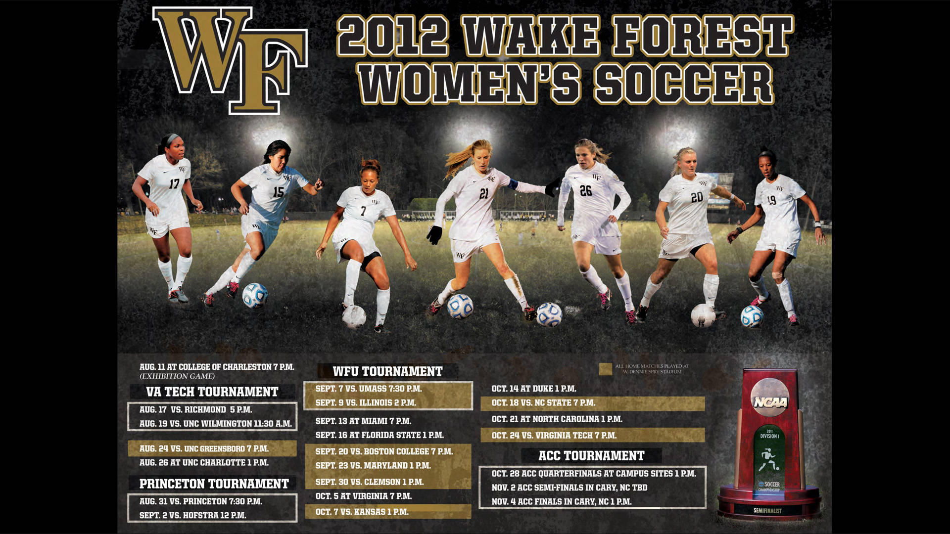 2012 Wake Forest University Kvindefodbold Wallpaper