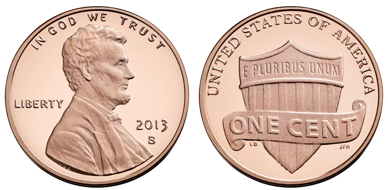 2013 United States Penny Obverse Reverse PNG