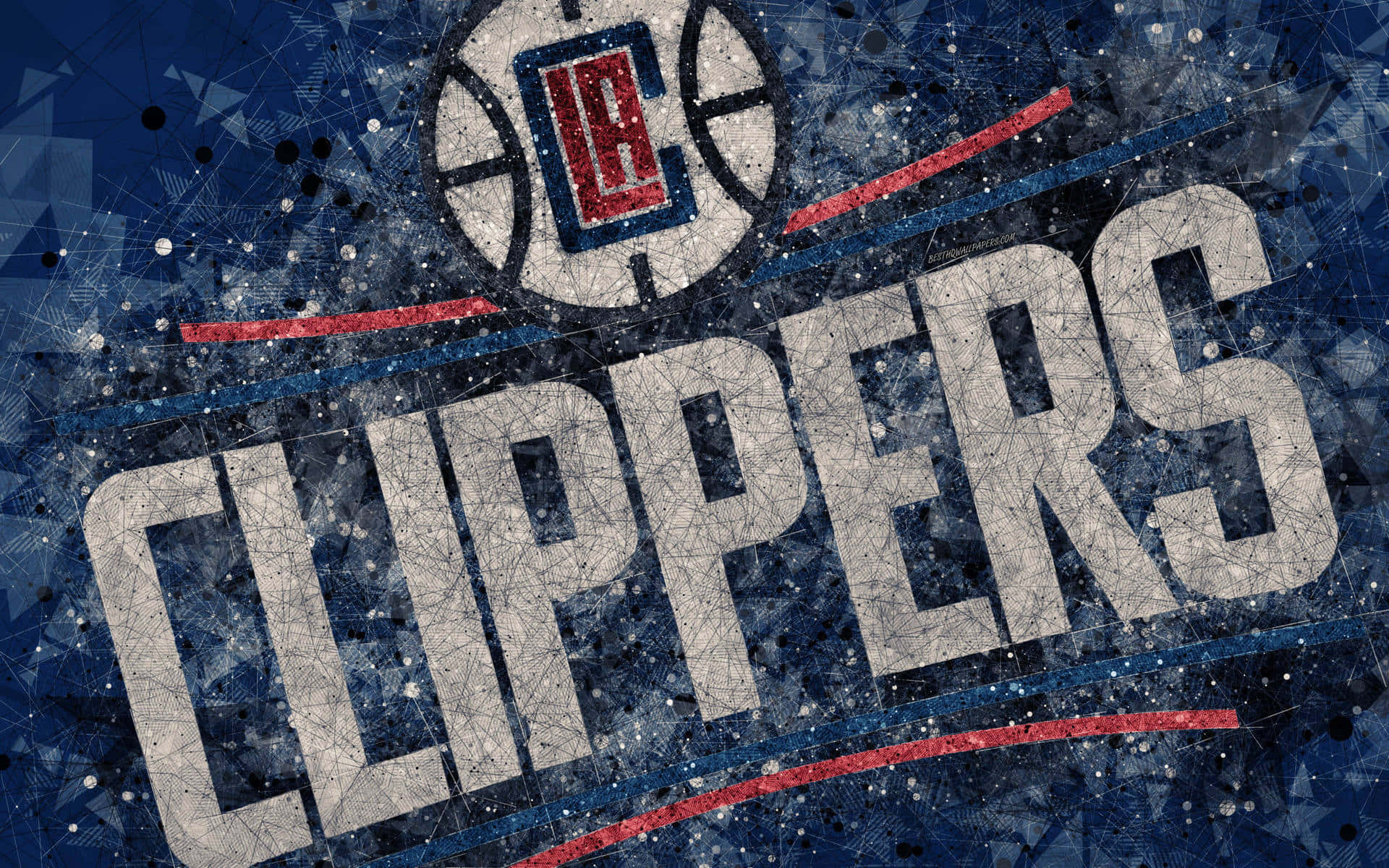 2015 LA Clippers Insignia Abstract Digital Kunst Væg Tapet Wallpaper