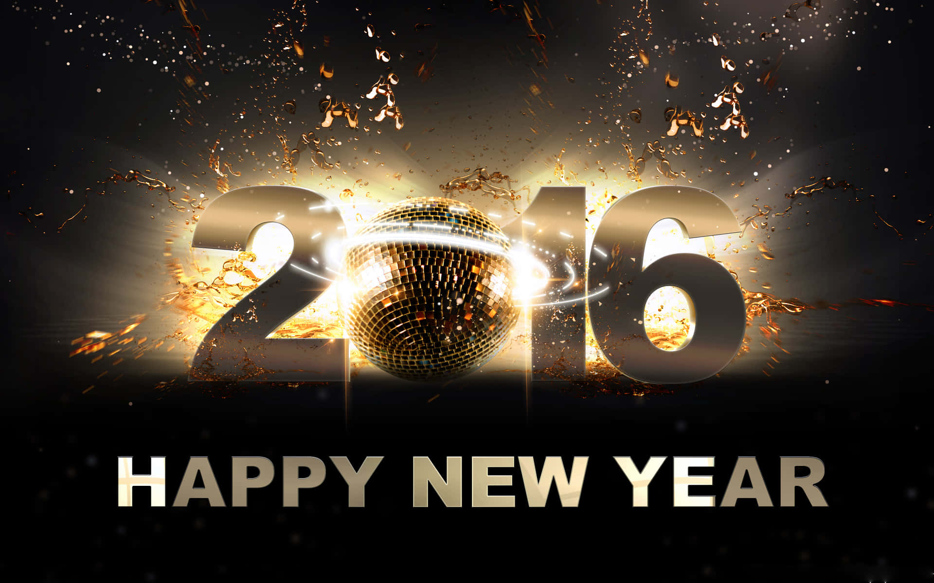 Black And Gold Disco Ball New Year 2016 Background