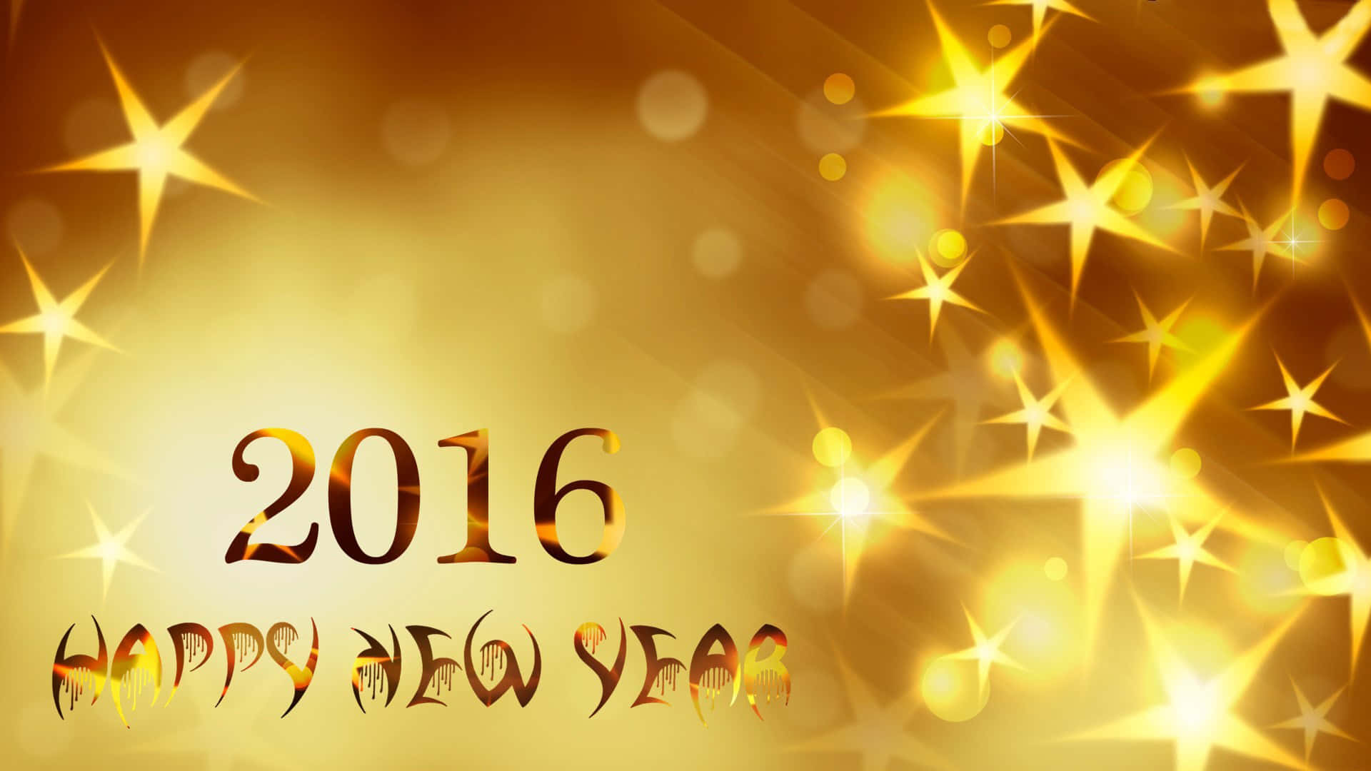 Fondode Pantalla De Año Nuevo Con Estrellas De Oro 2016