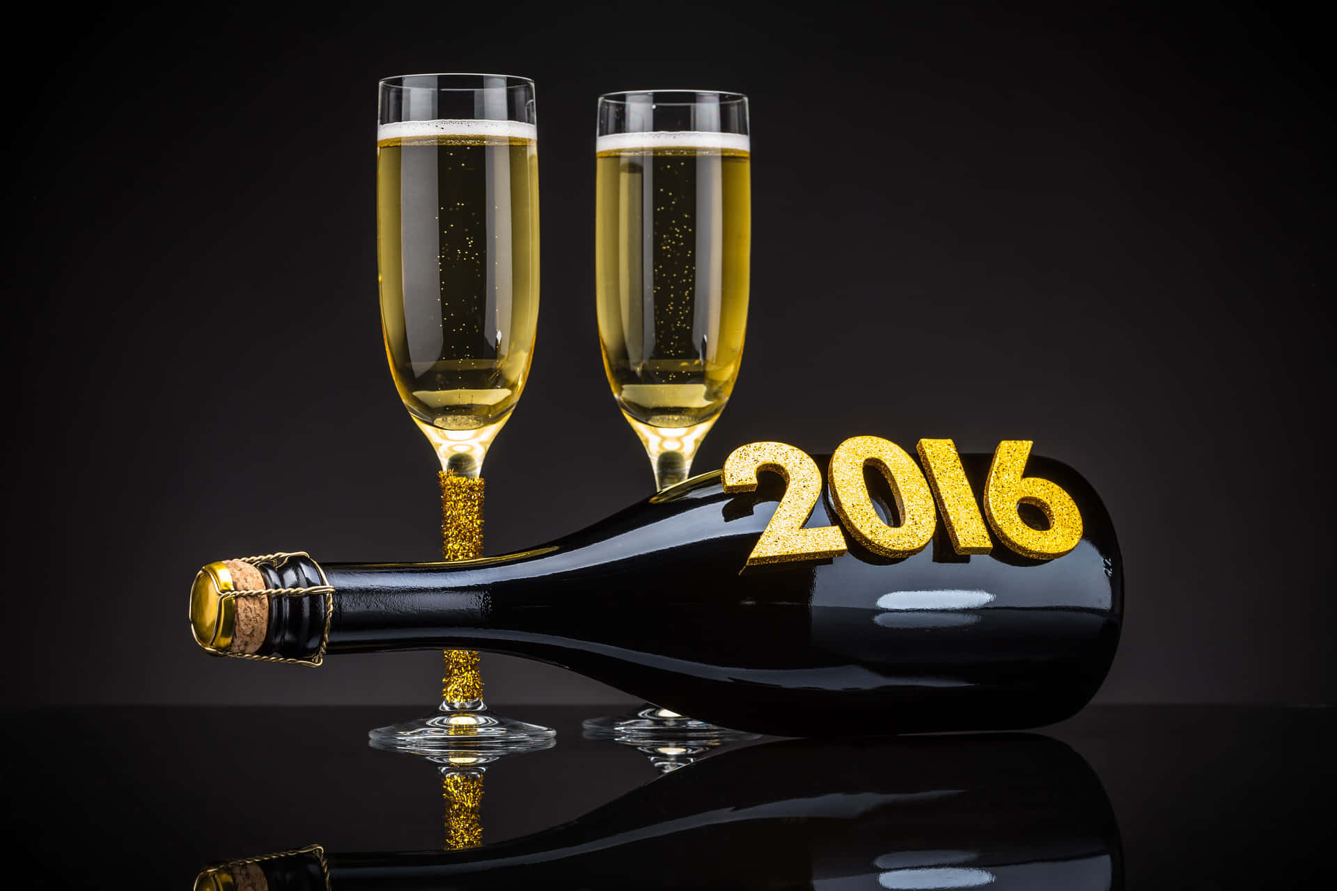Schwarzerund Goldener Champagner Hintergrund 2016